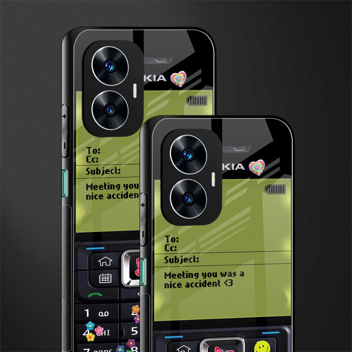 nokia vintage back phone cover | glass case for realme c55
