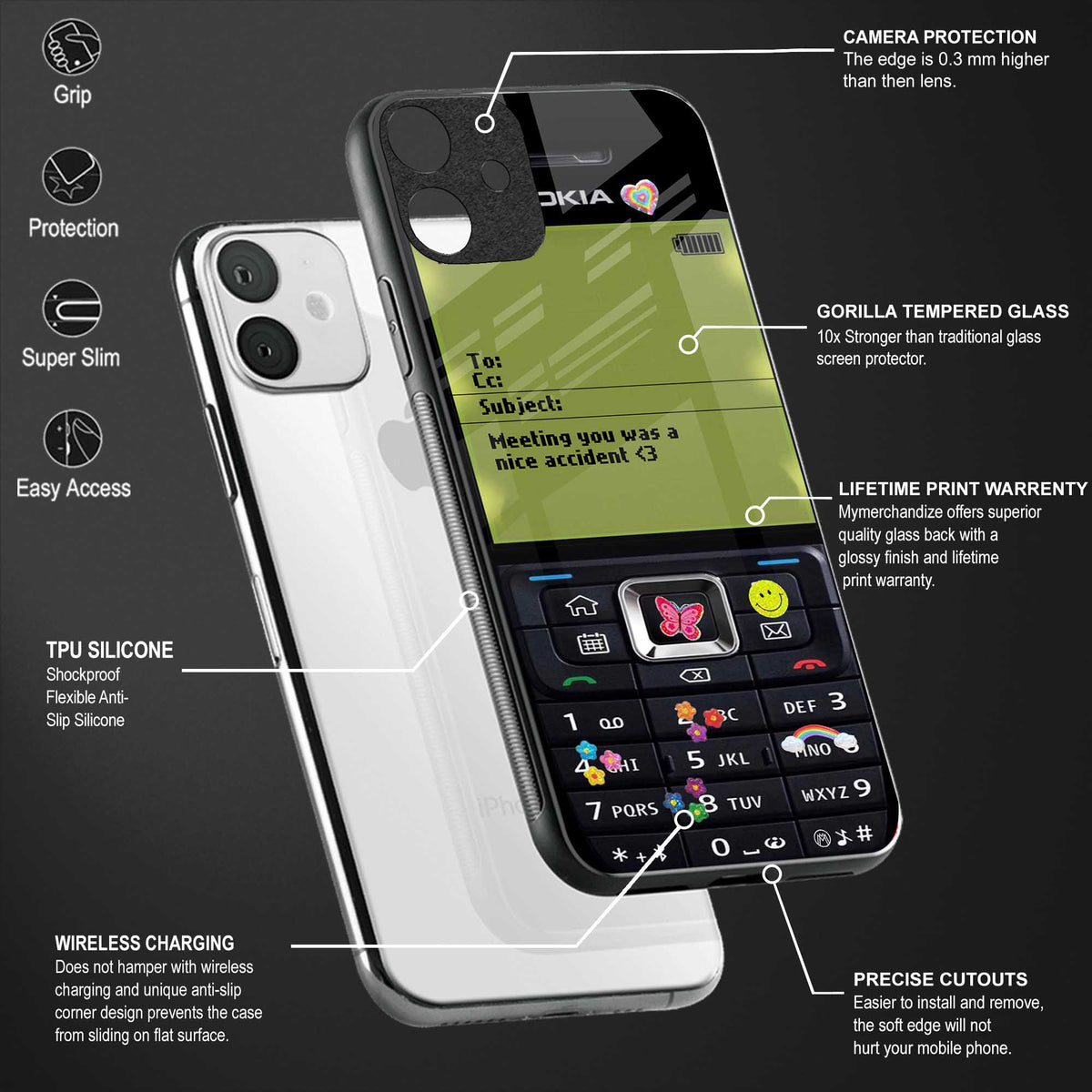 nokia vintage glass case for poco c31 image-4