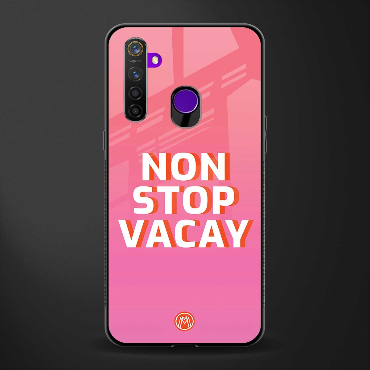non stop vacay glass case for realme 5 image