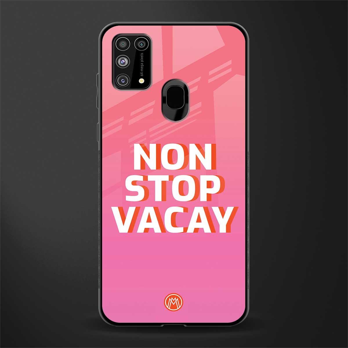 non stop vacay glass case for samsung galaxy f41 image