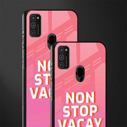 non stop vacay glass case for samsung galaxy m30s image-2