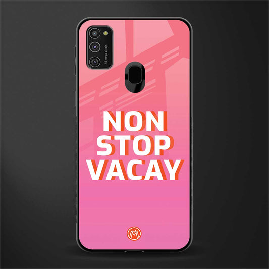 non stop vacay glass case for samsung galaxy m21 image