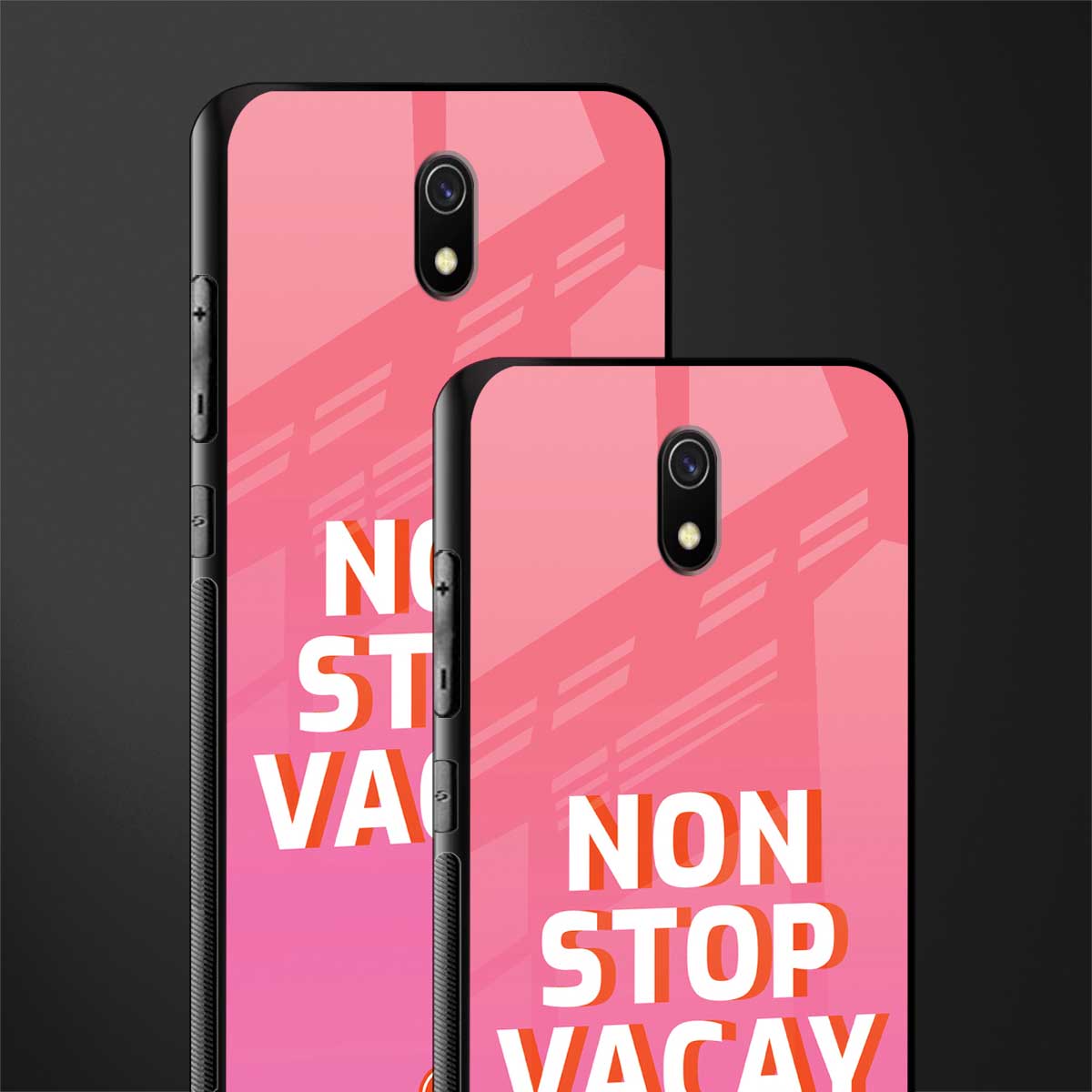 non stop vacay glass case for redmi 8a image-2