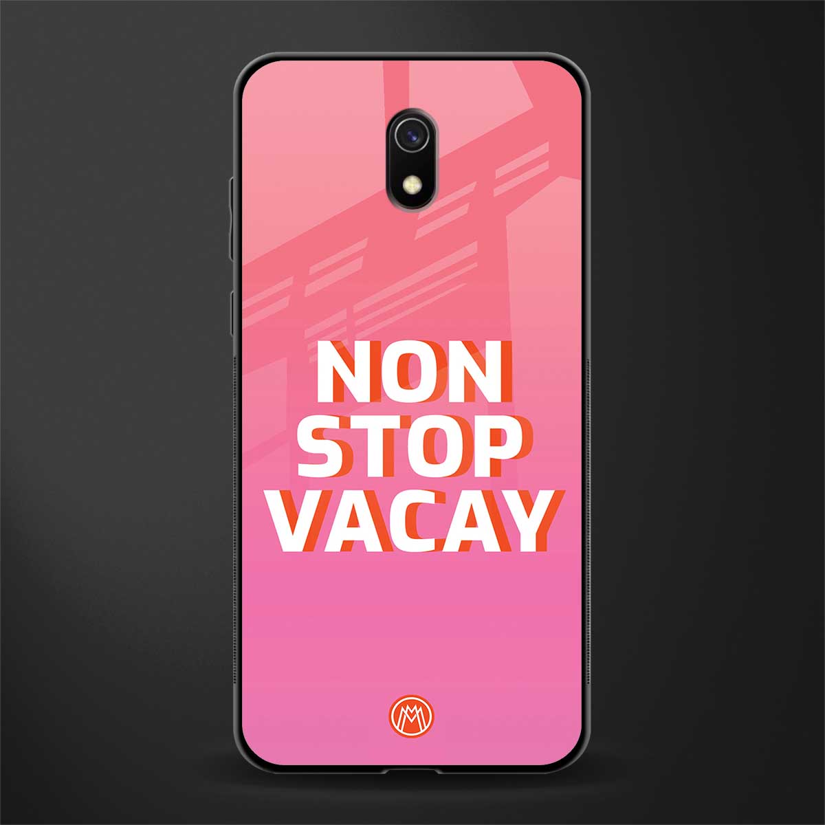 non stop vacay glass case for redmi 8a image