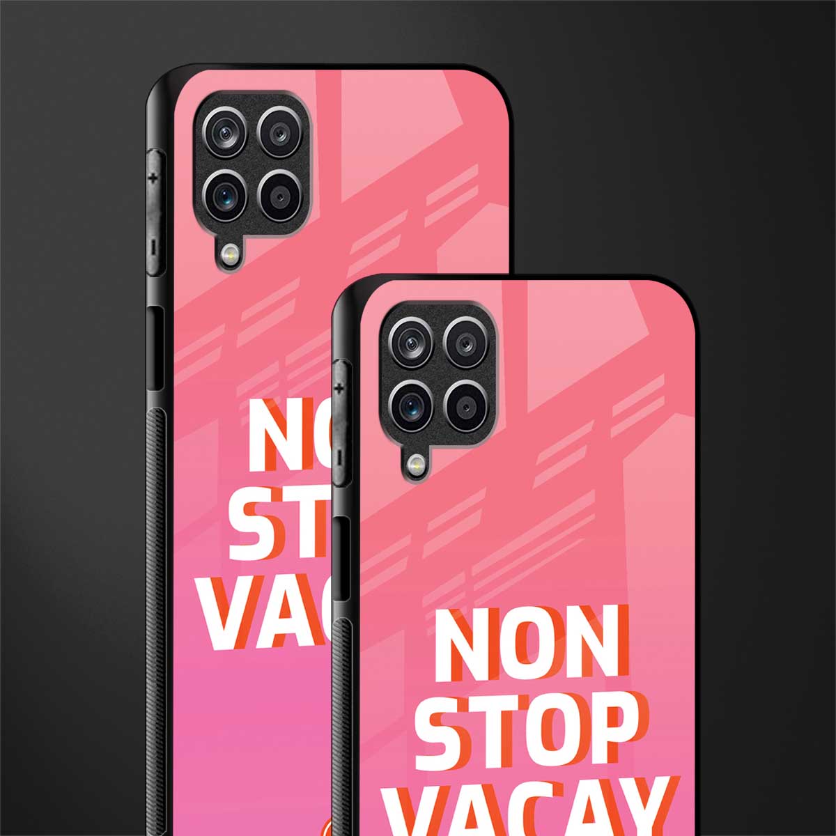 non stop vacay back phone cover | glass case for samsung galaxy a22 4g