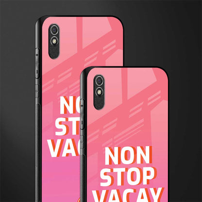 non stop vacay glass case for redmi 9a image-2