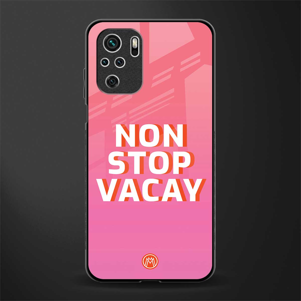 non stop vacay glass case for redmi note 10s image