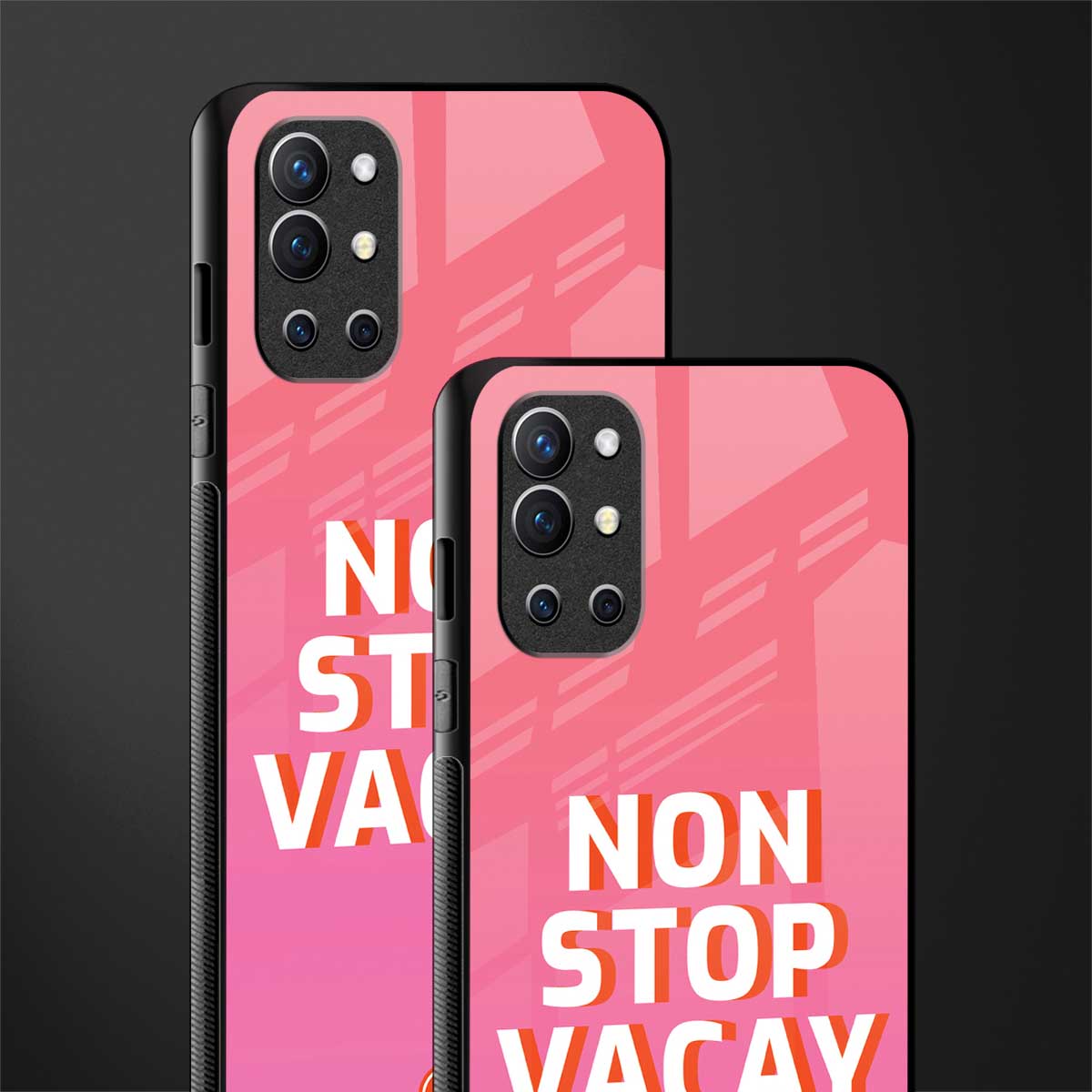 non stop vacay glass case for oneplus 9r image-2