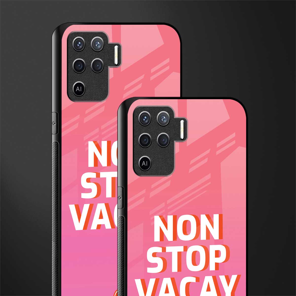 non stop vacay glass case for oppo f19 pro image-2
