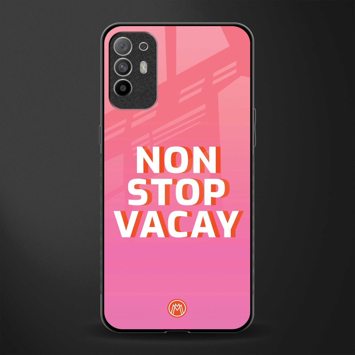 non stop vacay glass case for oppo f19 pro plus image