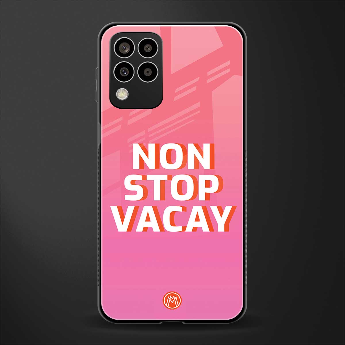 non stop vacay back phone cover | glass case for samsung galaxy m33 5g