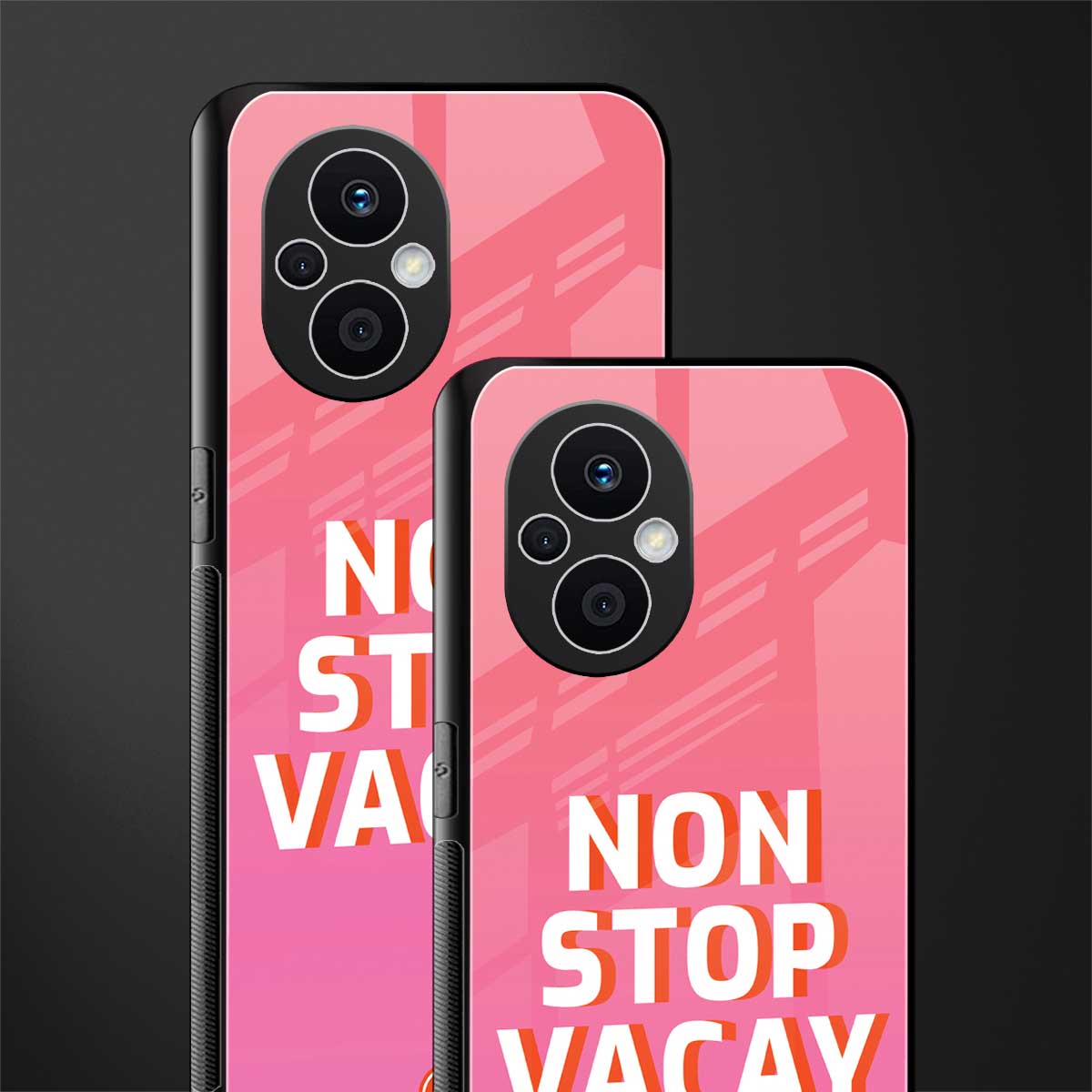 non stop vacay back phone cover | glass case for oppo f21 pro 5g