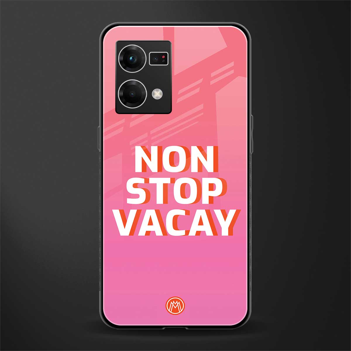non stop vacay back phone cover | glass case for oppo f21 pro 4g