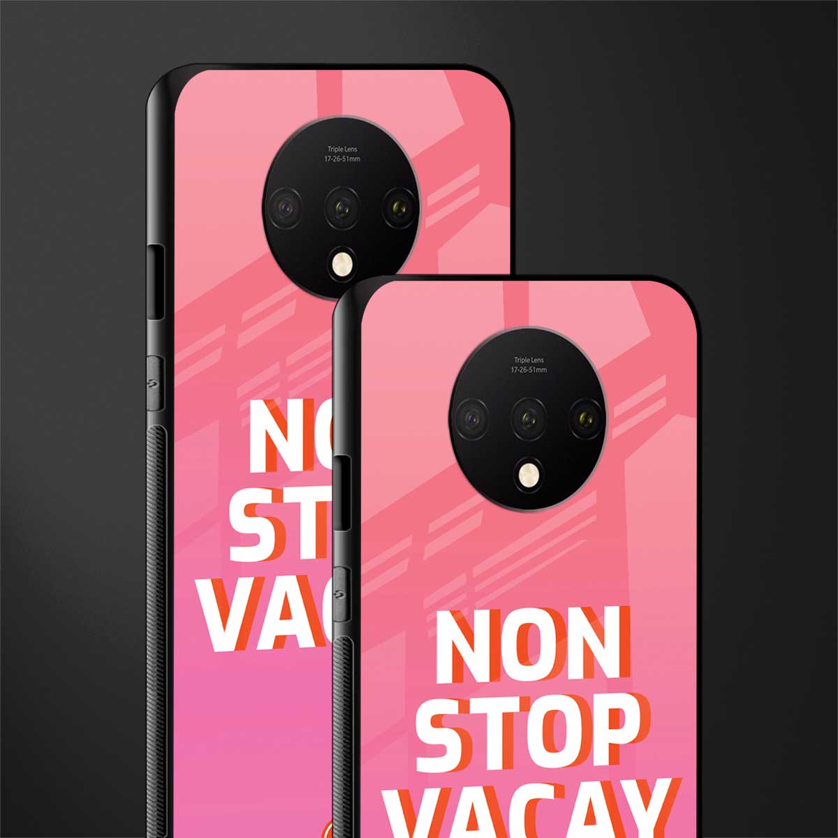 non stop vacay glass case for oneplus 7t image-2