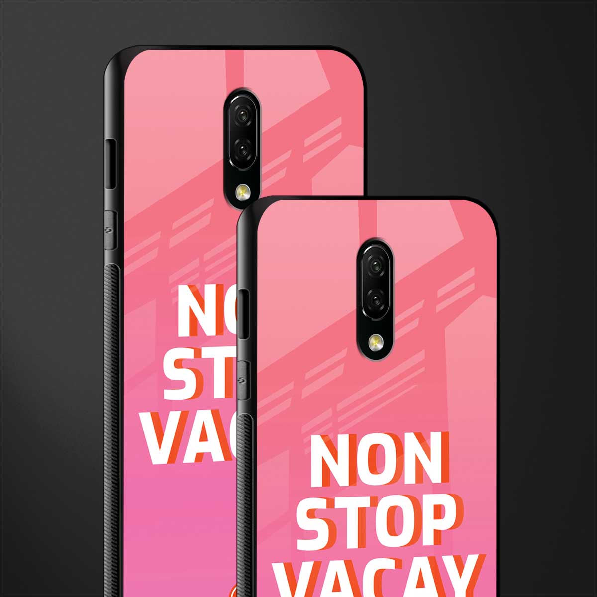 non stop vacay glass case for oneplus 7 image-2