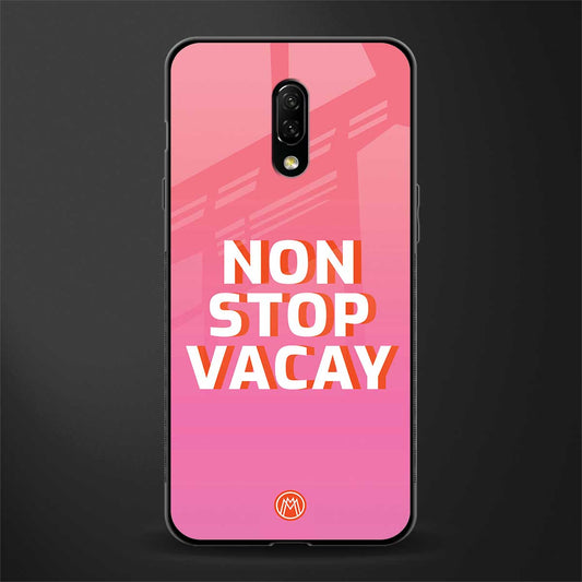 non stop vacay glass case for oneplus 7 image
