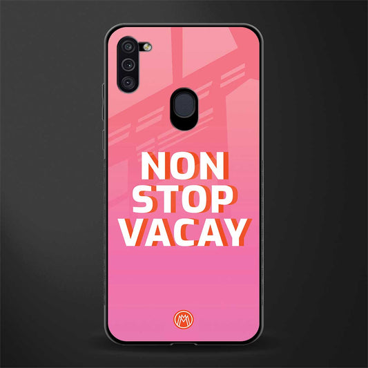 non stop vacay glass case for samsung galaxy m11 image