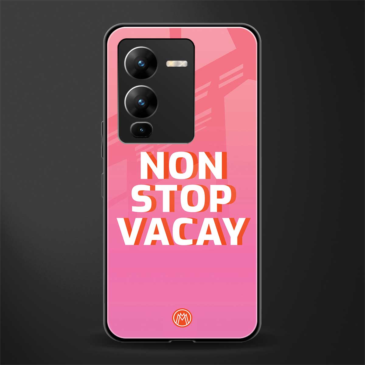 non stop vacay back phone cover | glass case for vivo v25 pro 5g