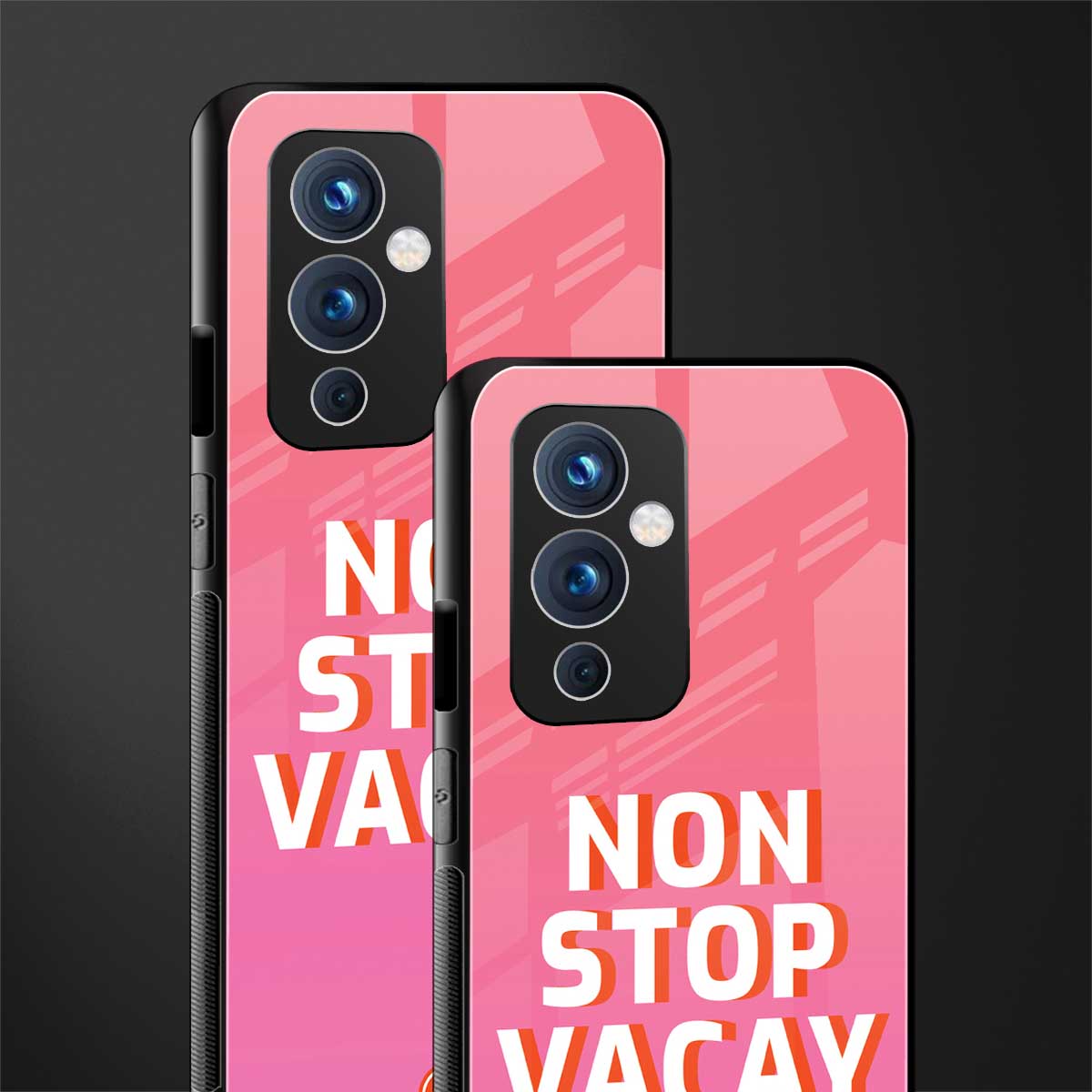 non stop vacay back phone cover | glass case for oneplus 9