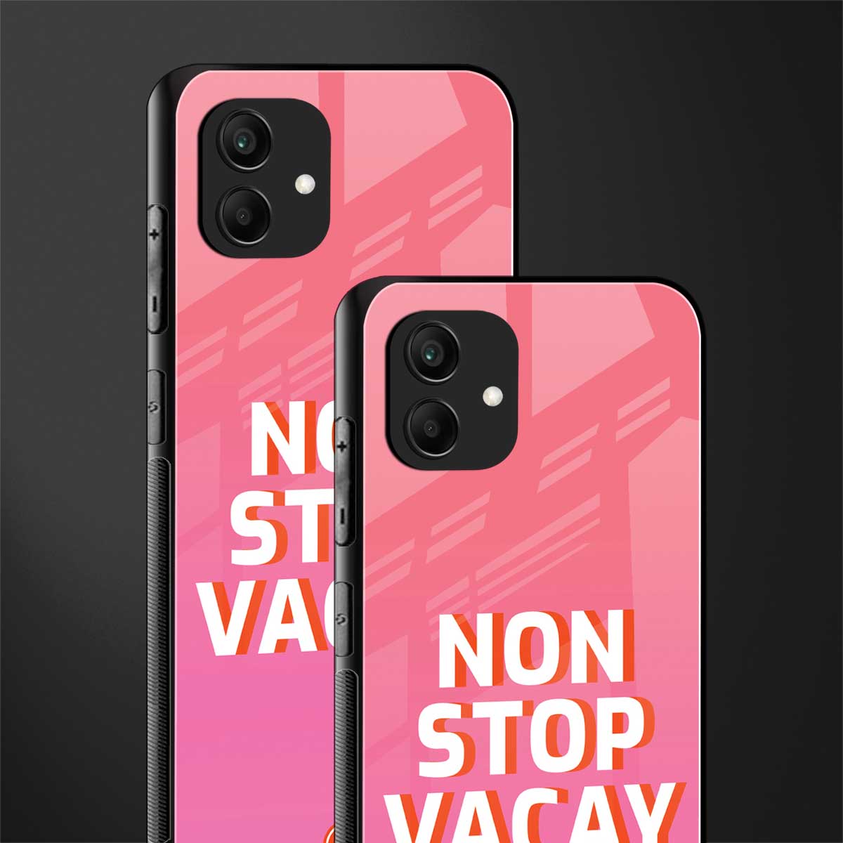 non stop vacay back phone cover | glass case for samsung galaxy a04