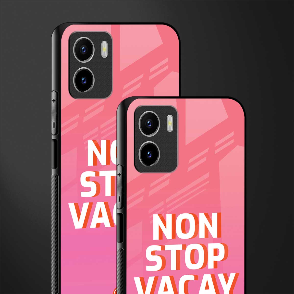 non stop vacay back phone cover | glass case for vivo y72