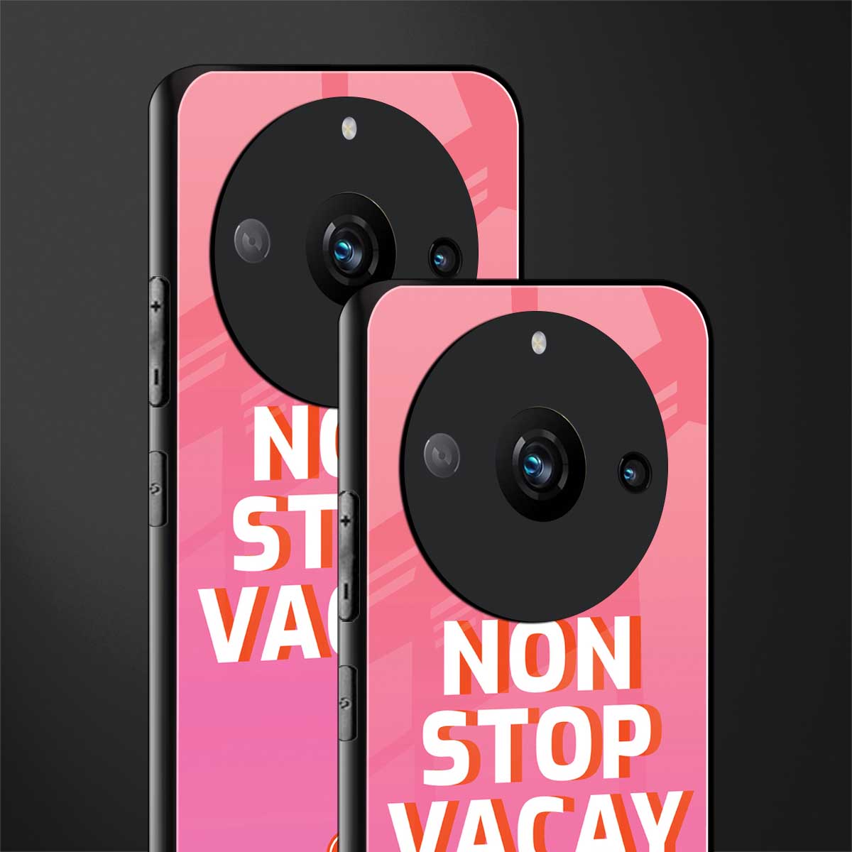 non stop vacay back phone cover | glass case for realme 11 pro 5g