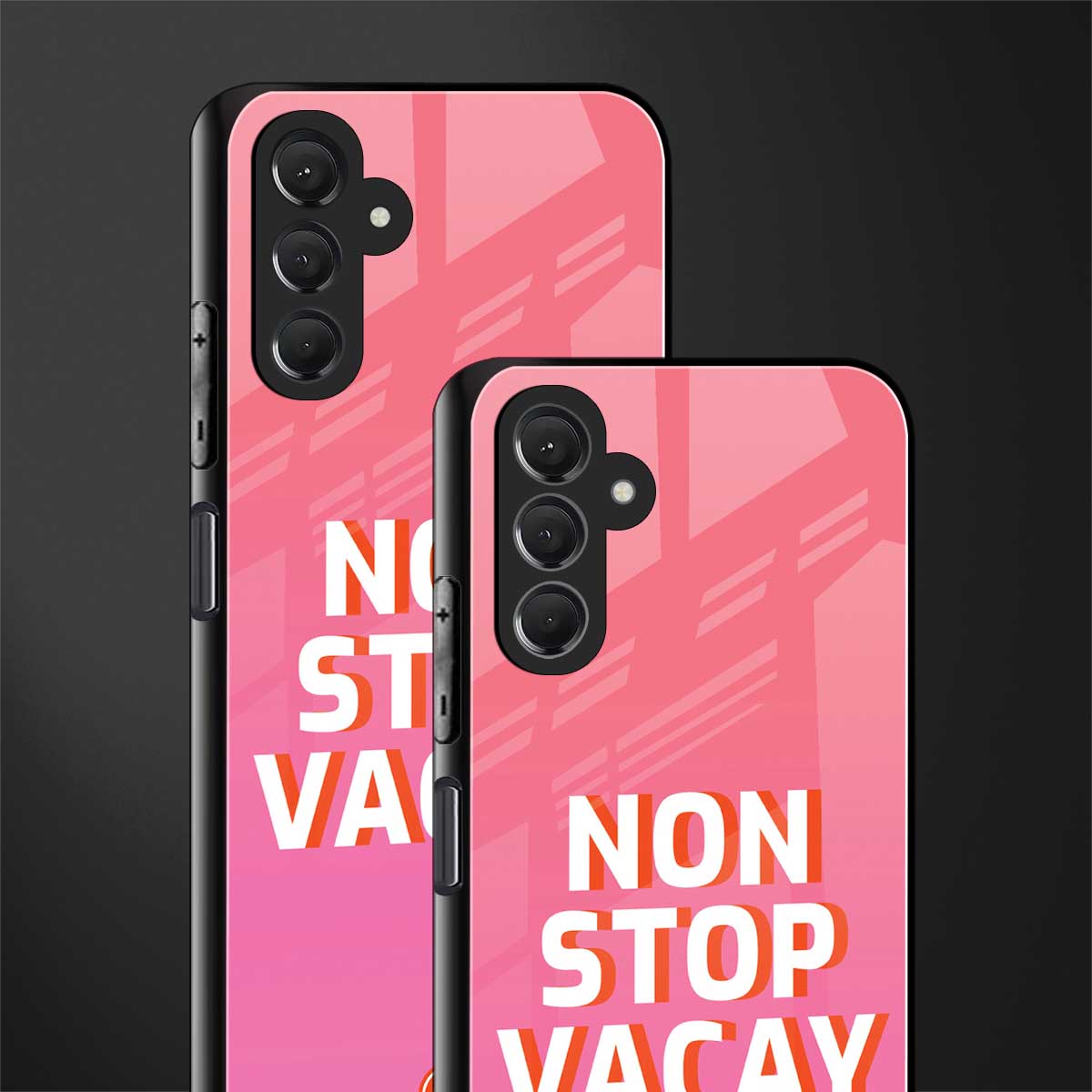 non stop vacay back phone cover | glass case for samsun galaxy a24 4g
