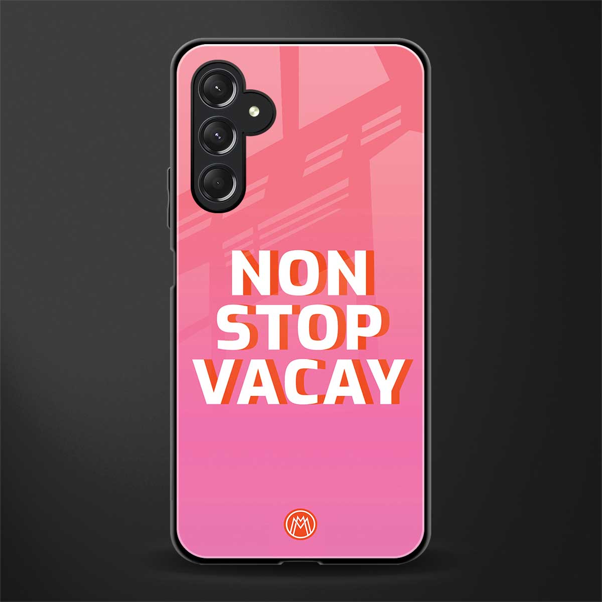 non stop vacay back phone cover | glass case for samsun galaxy a24 4g