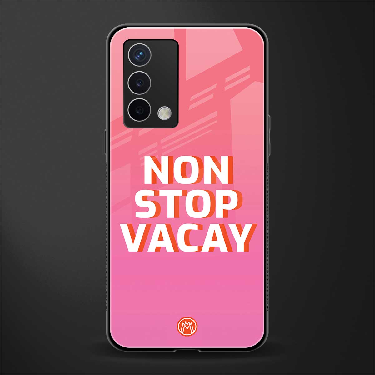 non stop vacay back phone cover | glass case for oppo a74 4g