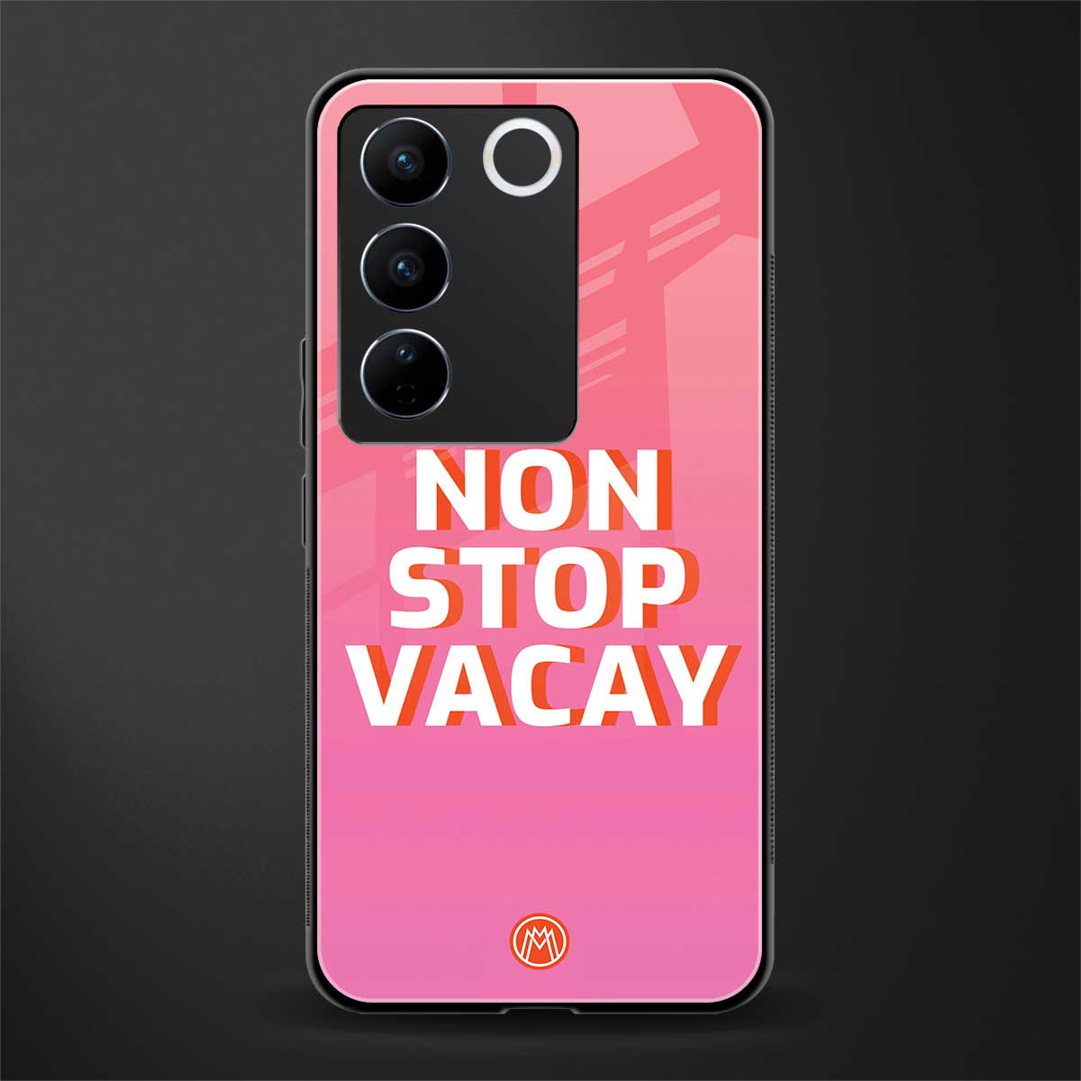 non stop vacay back phone cover | glass case for vivo v27 pro 5g