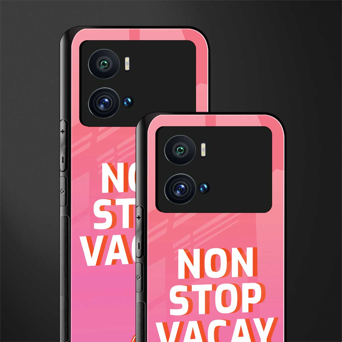 non stop vacay back phone cover | glass case for iQOO 9 Pro