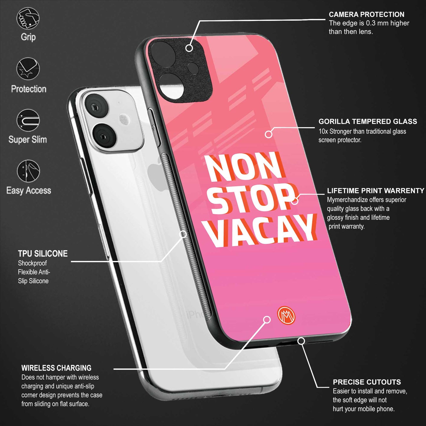 non stop vacay back phone cover | glass case for oneplus nord ce 2 lite 5g