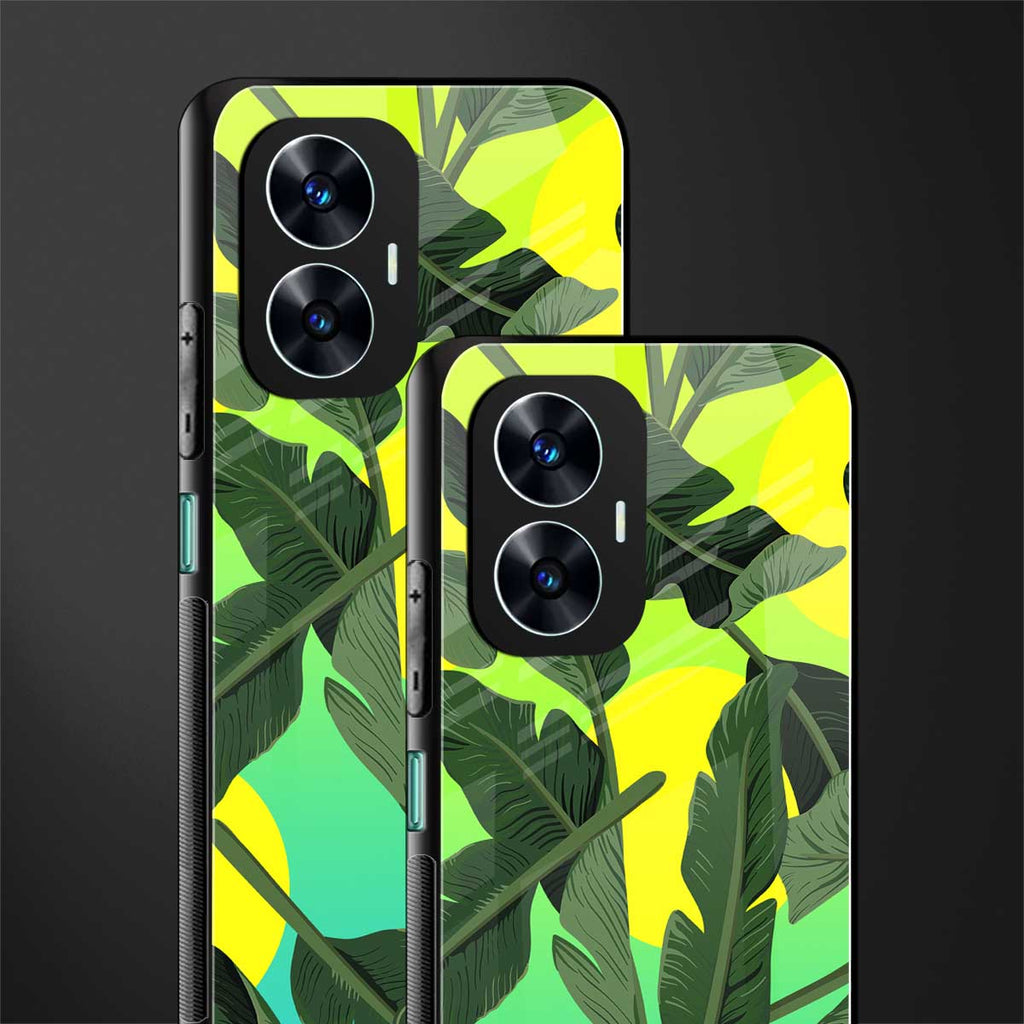 nostalgic floral back phone cover | glass case for realme c55