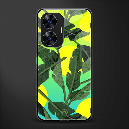 nostalgic floral back phone cover | glass case for realme c55