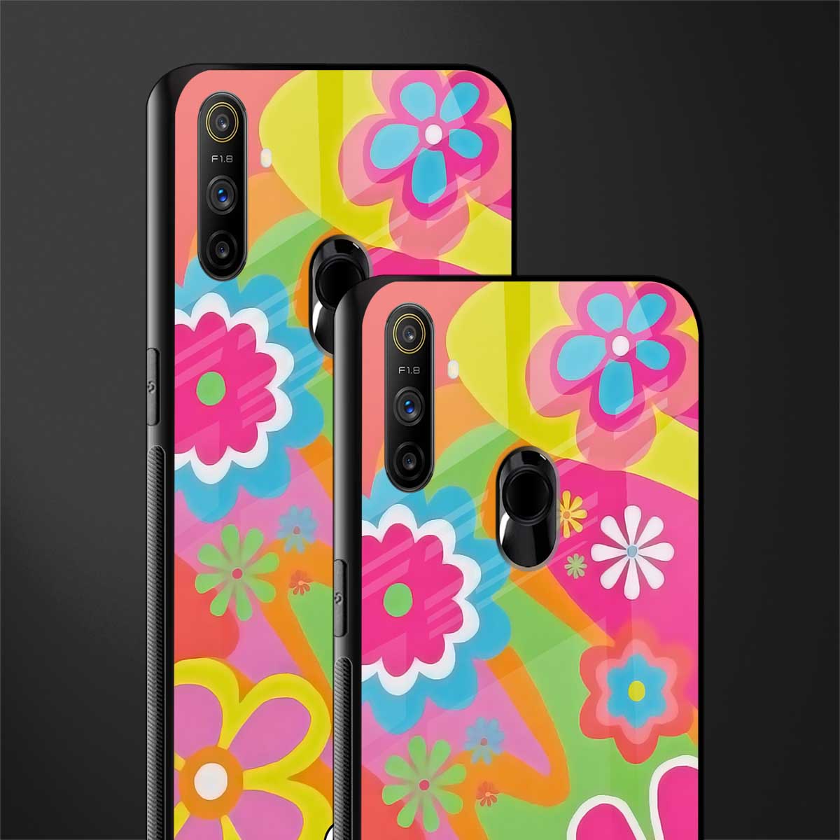 nostalgic wildflower y2k glass case for realme narzo 10a image-2