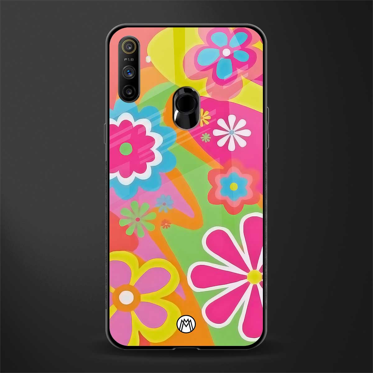 nostalgic wildflower y2k glass case for realme narzo 10a image