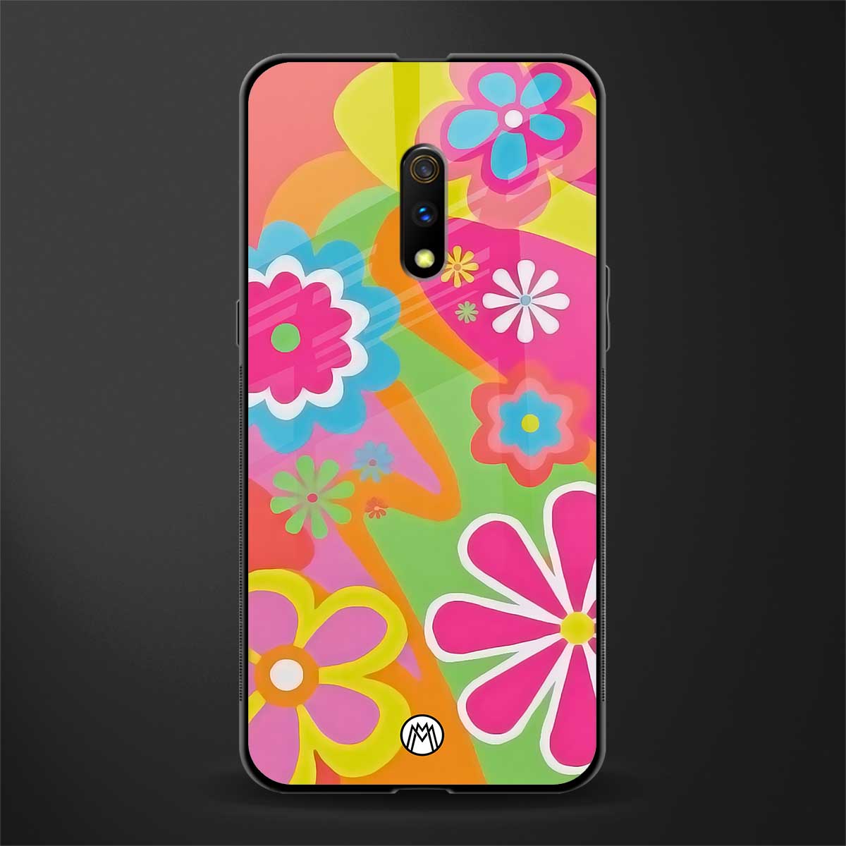 nostalgic wildflower y2k glass case for oppo k3 image