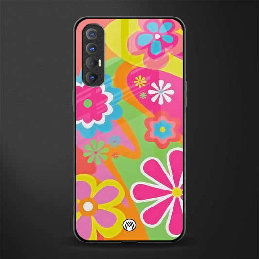 nostalgic wildflower y2k glass case for oppo reno 3 pro image