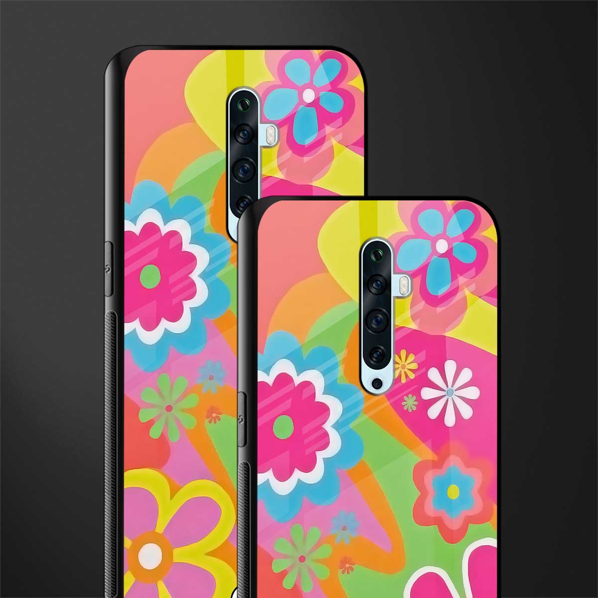 nostalgic wildflower y2k glass case for oppo reno 2f image-2