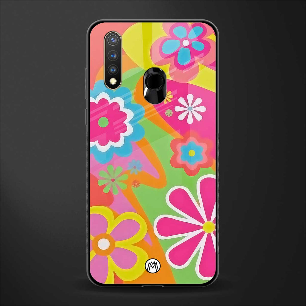 nostalgic wildflower y2k glass case for vivo u20 image