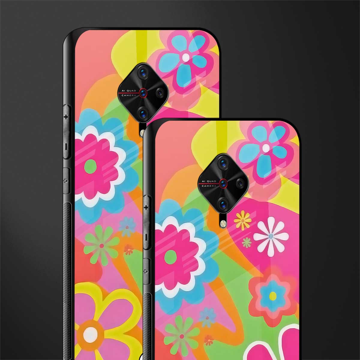nostalgic wildflower y2k glass case for vivo s1 pro image-2