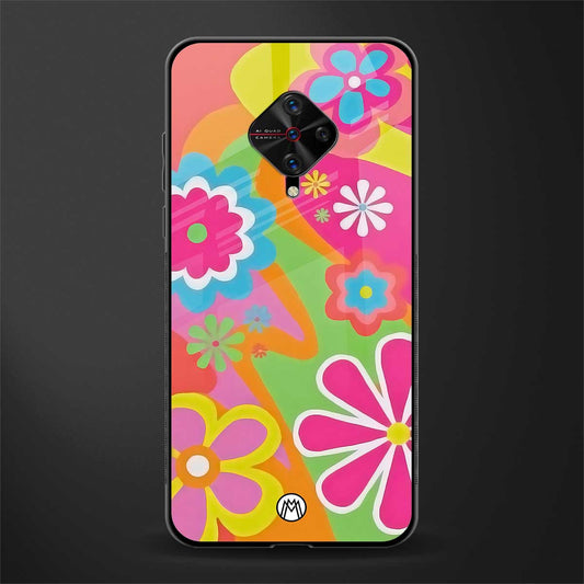 nostalgic wildflower y2k glass case for vivo s1 pro image