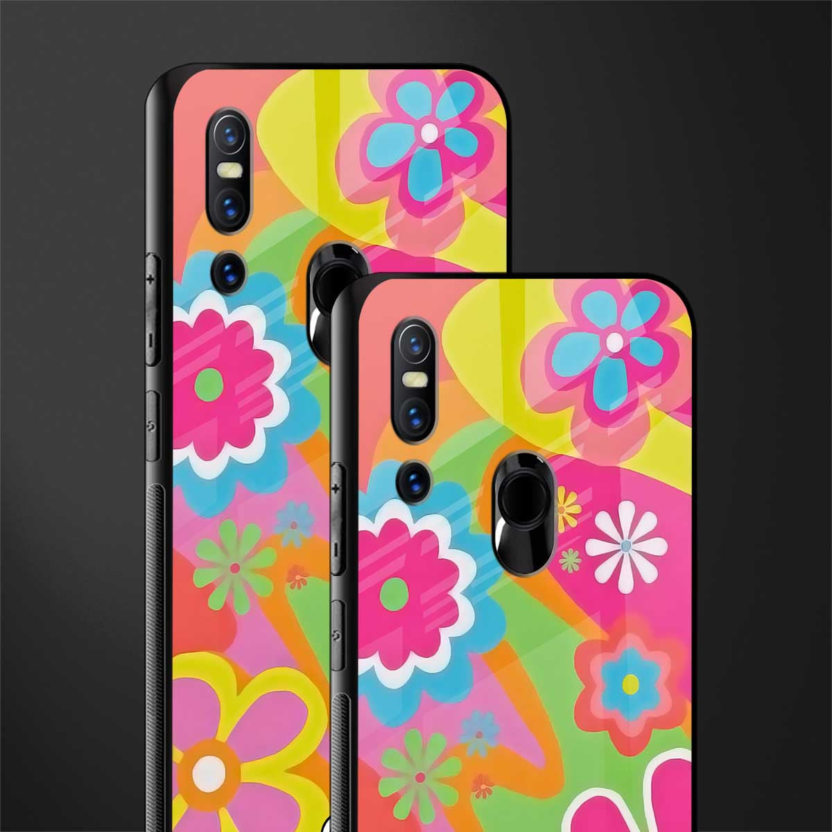 nostalgic wildflower y2k glass case for vivo v15 image-2