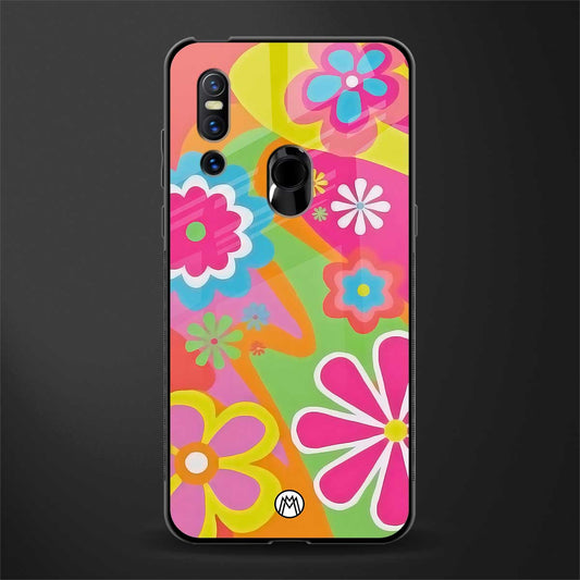nostalgic wildflower y2k glass case for vivo v15 image