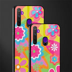 nostalgic wildflower y2k glass case for realme 5i image-2