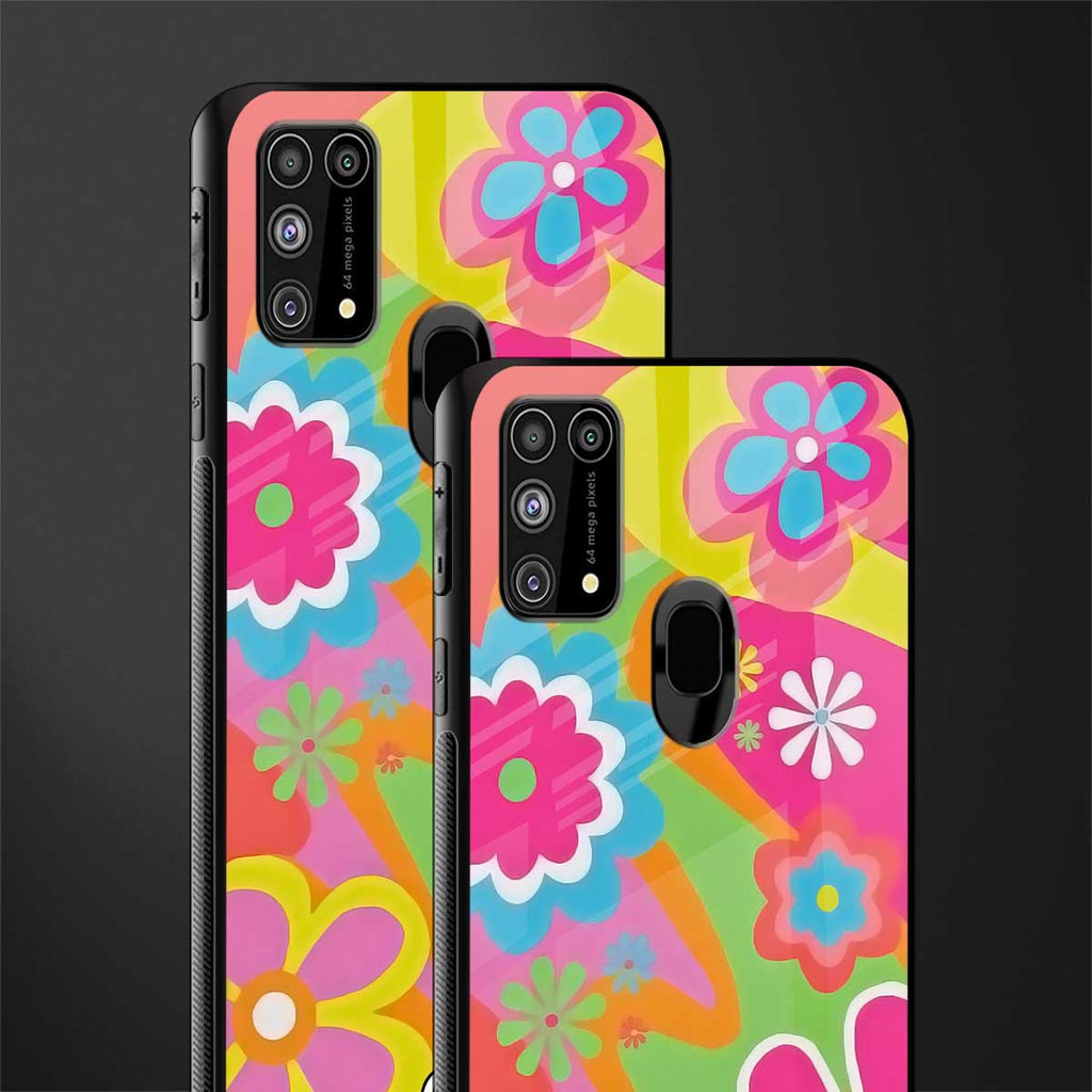 nostalgic wildflower y2k glass case for samsung galaxy m31 prime edition image-2