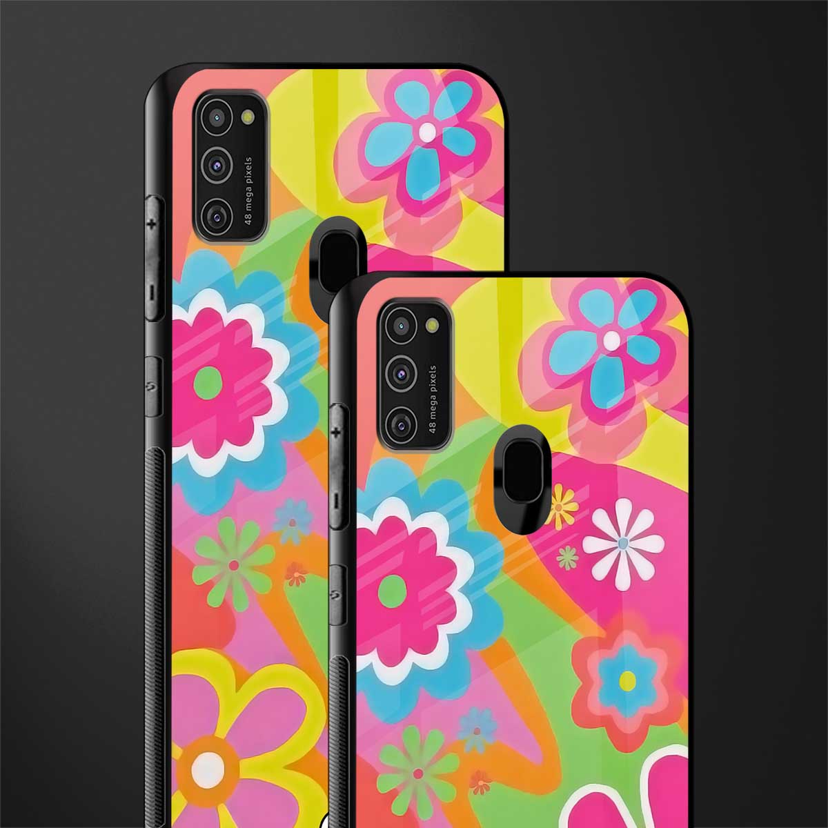 nostalgic wildflower y2k glass case for samsung galaxy m21 image-2