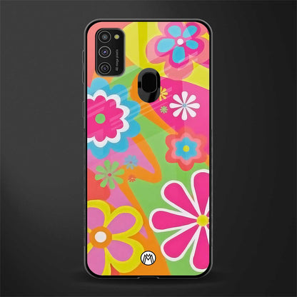 nostalgic wildflower y2k glass case for samsung galaxy m21 image