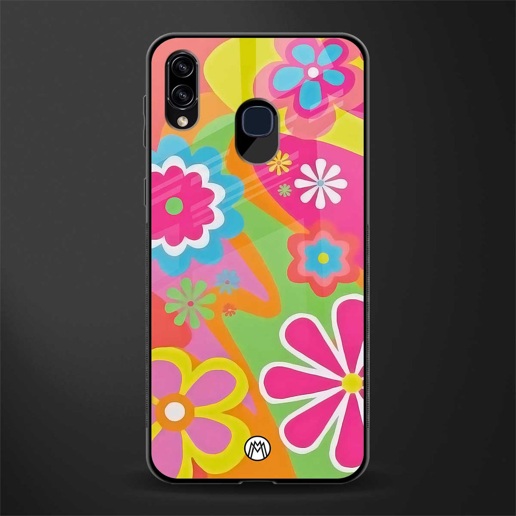 nostalgic wildflower y2k glass case for samsung galaxy a20 image