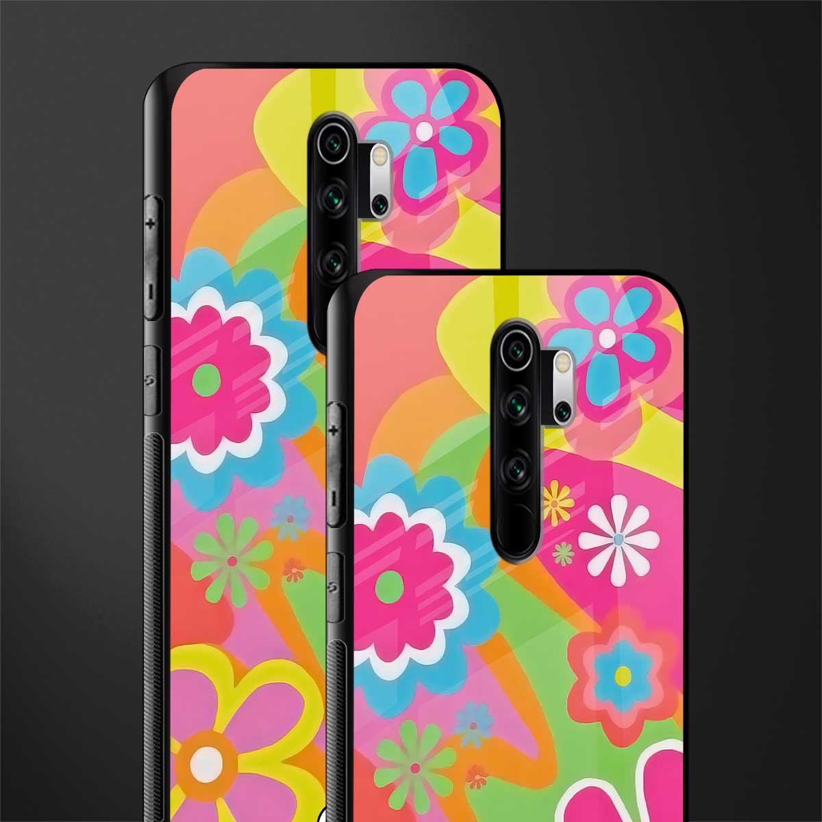 nostalgic wildflower y2k glass case for redmi note 8 pro image-2